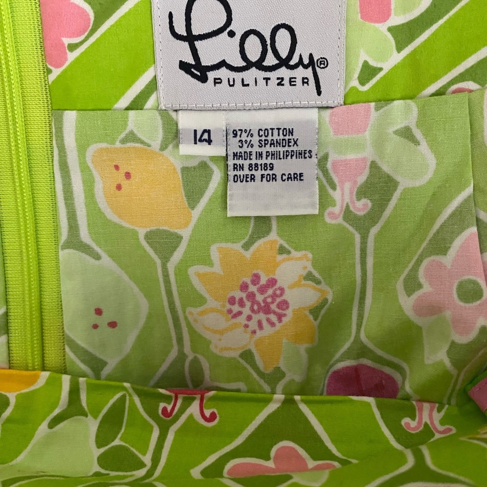 Lilly Pulitzer Green and Pink Floral Skort